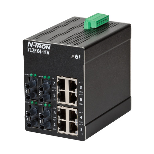 712FX4 HV Managed Industrial Ethernet Switch, ST 2km