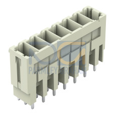 THT male header, 1.0 x 1.2 mm solder pin, straight, light gray