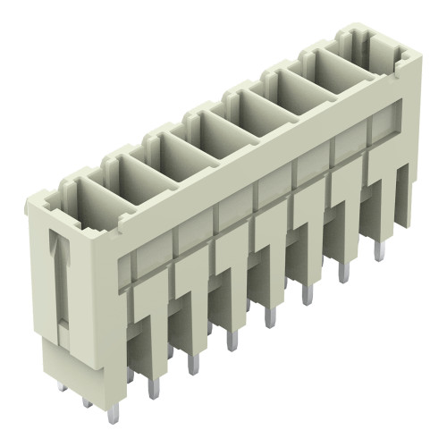 THT male header, 1.0 x 1.2 mm solder pin, straight, light gray