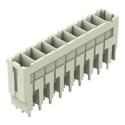 THT male header, 1.0 x 1.2 mm solder pin, straight, light gray