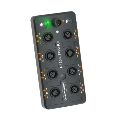 R130C Series: 8 port Discrete PNP IO-link Hub, IO-Link Interface, 4-pin M12 QDs