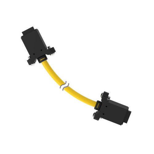 Cordset: Double Ended LS-Custom, 12-pin Straight Female, 12-pin Straight Female, 0.3 m 11x24 Yellow PVC Jacket, PVC Black