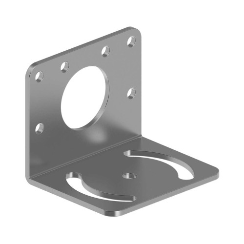 Bracket: Right-Angle Mounting, Material: Sheet Steel with Zinc Plate Clear Chromate Finish, Curved Mounting Slot for Versatility/Orientation