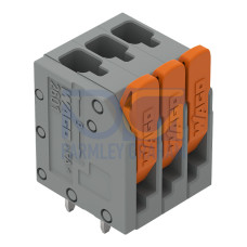 PCB terminal block, lever, 1.5 mm&sup2;, gray