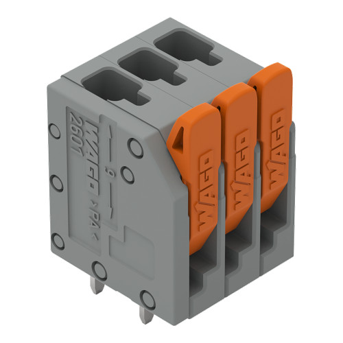 PCB terminal block, lever, 1.5 mm&sup2;, gray