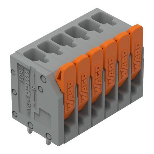 PCB terminal block, lever, 1.5 mm&sup2;, gray