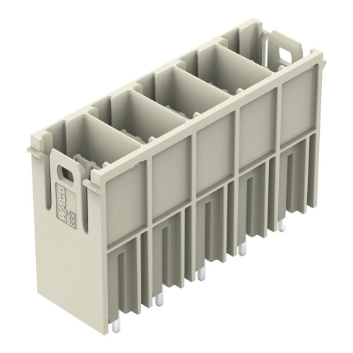 THT male header, 1.2 x 1.2 mm solder pin, straight, light gray