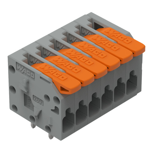 PCB terminal block, lever, 1.5 mm&sup2;, gray