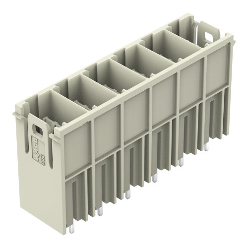 THT male header, 1.2 x 1.2 mm solder pin, straight, light gray