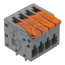 PCB terminal block, lever, 1.5 mm&sup2;, gray