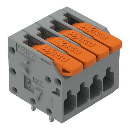 PCB terminal block, lever, 1.5 mm&sup2;, gray