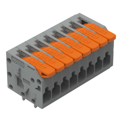 PCB terminal block, lever, 1.5 mm&sup2;, gray