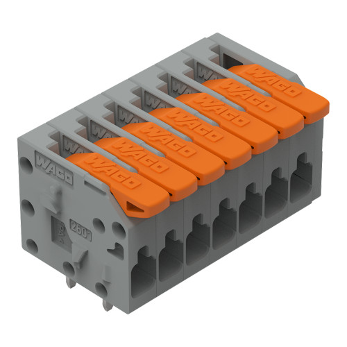 PCB terminal block, lever, 1.5 mm&sup2;, gray