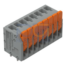 PCB terminal block, lever, 1.5 mm&sup2;, gray