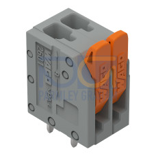 PCB terminal block, lever, 1.5 mm&sup2;, gray