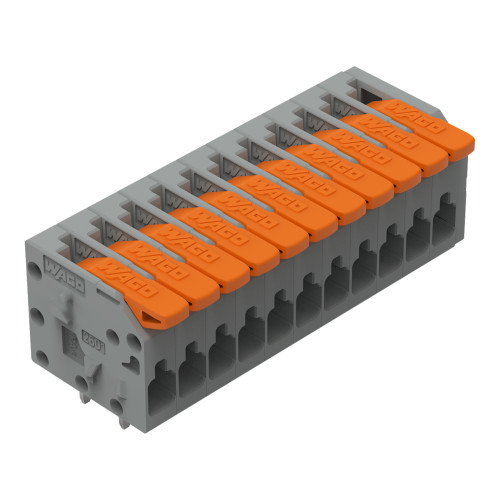PCB terminal block, lever, 1.5 mm&sup2;, gray