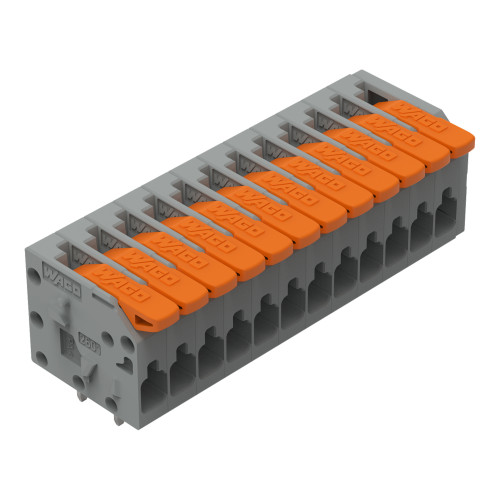 PCB terminal block, lever, 1.5 mm&sup2;, gray