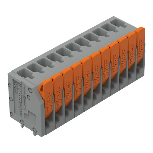 PCB terminal block, lever, 1.5 mm&sup2;, gray