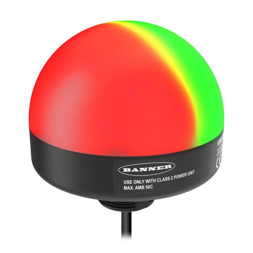 K90 Pro Series: 7-color RGB Indicator, Voltage: 12-30 V dc, Housing: Polycarbonate, IP66 IP67, Input: Bimodal, Colors: Multicolor, 150 (6 in) 5-pin M12 PVC Pigtail QD