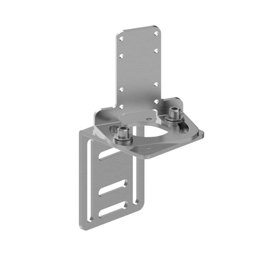 Bracket: Two piece Universal Swivel, 300 series stainless steel, Used with limit-switch style sensors, Hardware included