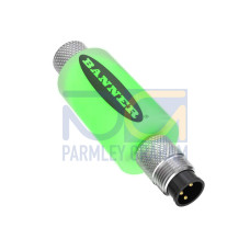S15L Series: 2-Color In-Line Sensor Status Indicator, Voltage: 10-30 V dc, Housing: Polyurethane, IP67, Input: PNP, Colors: Green Yellow, Male-Female 3-pin M8 Integral QD