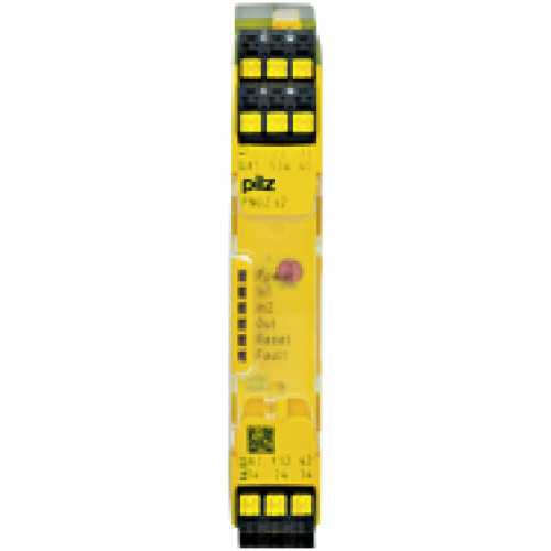 PNOZsigma safety relay (standalone), inputs: 1-channelwiring without detection of shorts across contacts, manual/automaticstart,outputs: 3 N/O, 1 N/C, 1 SC, UB 24 V DC, width: 17.5 mm, plug-inspring-l