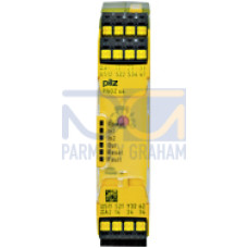 PNOZsigma safety relay (standalone), inputs: 1/2-channelwiring with/without detection of shorts across contacts, outputs: 3 N/O,1 N/C, 1 SC, UB= 24 V DC, width: 22.5 mm, plug-in spring-loaded terminal