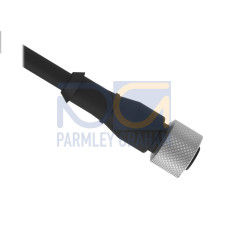 Cordset: Single Ended M12, 5-pin Straight Female Connector, 2 m (6.56 ft) 5x22 Shielded Black PVC Jacket, Nickel-Plated Brass Coupling Nut