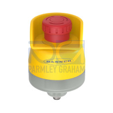 SSA-EB1 30 Mount Emergency Stop Push Button, Red-Solid Illuminated Base, 40 Actuator, IP65, Contacts: 2NC/1NO-PNP, 8-pin M12 Integral QD, ESC-1-YW Button Shroud Installed