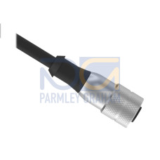 Cordset: Single Ended MICRO, 4-pin Straight Female C Code, 2 m (6.56 ft) 4x22 Black PVC Jacket, Nickel-Plated Brass Coupling Nut