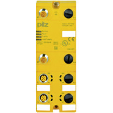 Decentralised input module for PNOZmulti, protection type IP67,connection viaconnection module, 8 safe digital inputs, 8 outputs configurableas a standard, test pulse or 24 V, separate supply of outpu
