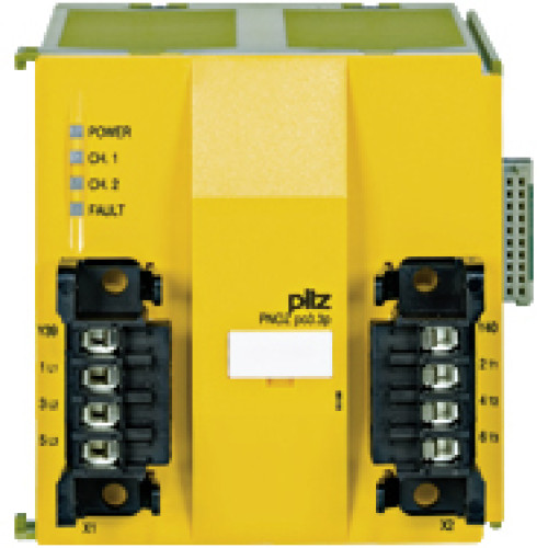 Expansion module PNOZpower modular safety system, 3safety contacts (N/O) 5.5 kW (AC3 loads), plug-in terminals ofscrew type, width: 90 mm.