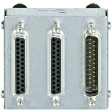 Adapter box for speed monitoring module, PNOZmulti Classic, 3 x 25-pin D-Sub connector, 2 x socket, 1 x connector, can be clipped to tophat rails.