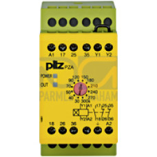 Safety relay (standalone), inputs: 1-channel wiring,outputs: 1 N/O, 2 N/C, UB = 230 V AC, width: 45 mm, screw terminalsintegrated, delay-on energisation timer relay, monitoring feedback loop,energisat