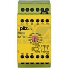 Safety relay (standalone), inputs: 1-channel wiring,outputs: 1 N/O, 2 N/C, UB = 24 V DC, width: 45 mm, screw terminalsintegrated, delay-on energisation timer relay, monitoring feedback loop,energisati