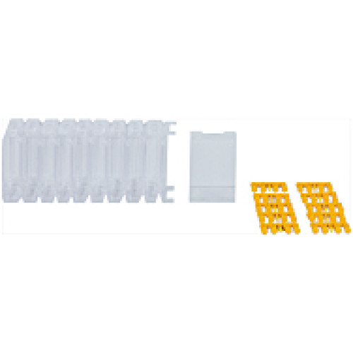 Protective cap for compact break PKB and the P-93 housing, suitable forprotection against unauthorised manipulation, 45 mm wide, content: 20protective caps per packaging unit.