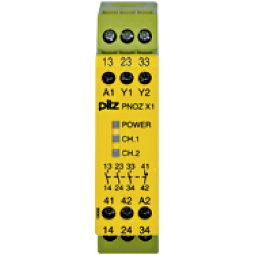 Safety relay (standalone), inputs: 1-channel wiring,outputs: 3 N/O, 1 N/C, automatic/manual start, UB 24 V AC/DC,width: 22.5 mm,screw terminals integrated, monitoring of E-STOP,safety gates.