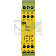 Contact expansion, inputs: 1-channel wiring, outputs: 4 N/O, UB24 V DC, width: 25 mm, screw terminals integrated, contact block forcontact expansion in connection withsafety-related control components