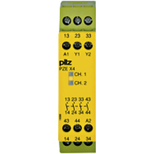 Contact expansion, inputs: 1-channel wiring, outputs: 4 N/O, UB24 V DC, width: 25 mm, screw terminals integrated, contact block forcontact expansion in connection withsafety-related control components