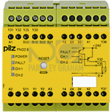 Safety relay (standalone), inputs: 1/2-channel wiringwith/without detection of shorts across contacts, outputs: 3 N/O, 1 N/C,2 SC, UB = 24 V DC,width: 90 mm, screw terminals integrated, monitoring of 