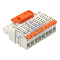 1-conductor female connector, lever, Push-in CAGE CLAMP&reg;, light gray