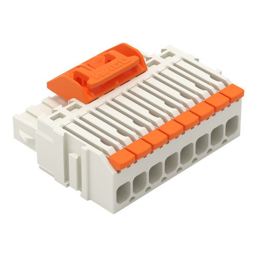1-conductor female connector, lever, Push-in CAGE CLAMP&reg;, light gray