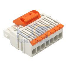 1-conductor female connector, lever, Push-in CAGE CLAMP&reg;, light gray