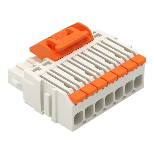 1-conductor female connector, lever, Push-in CAGE CLAMP&reg;, light gray