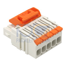 1-conductor female connector, lever, Push-in CAGE CLAMP&reg;, light gray