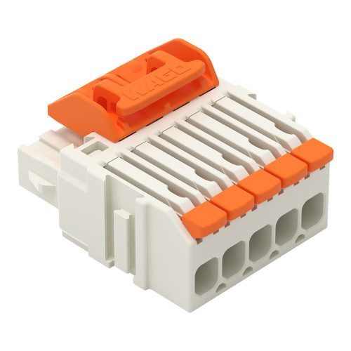1-conductor female connector, lever, Push-in CAGE CLAMP&reg;, light gray
