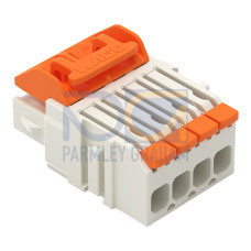 1-conductor female connector, lever, Push-in CAGE CLAMP&reg;, light gray