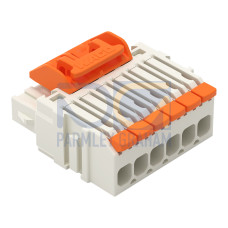 1-conductor female connector, lever, Push-in CAGE CLAMP&reg;, light gray