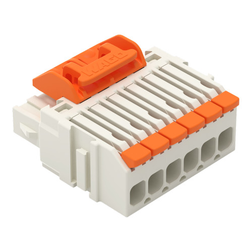 1-conductor female connector, lever, Push-in CAGE CLAMP&reg;, light gray