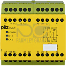 Safety relay (standalone), inputs: 1/2-channel wiringwithout detection of shorts across contacts, outputs: 3 N/O, 1 N/C, UB =110 - 120 V AC,width: 90 mm, screw terminals integrated, monitoring of E-ST